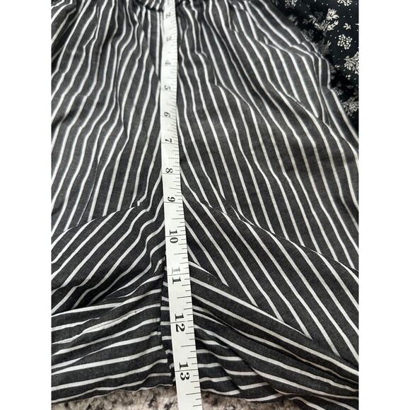 Super Hakka Japan Women's Bermuda Shorts Wide Leg Boho Floral Striped Eyelet, 6 - Picture 4 of 9